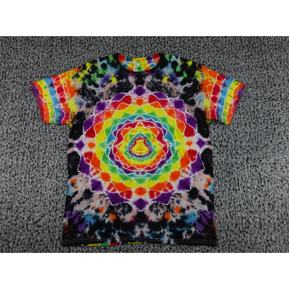 Hanes Tie Dye T-Shirt Mens Medium Multicolor Mandala Psychedelic 12077